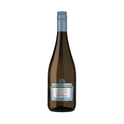 Botella de Mont Blanc Bianco Frizzante de Cantina Montelliana, vino de aguja del Véneto
