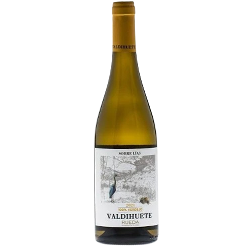 Botella Vino Verdejo Valdihuete sobre Lías